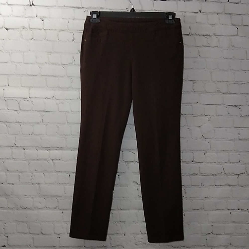 So Slimming By Chico's 00 Stretch Pull Pants Brown